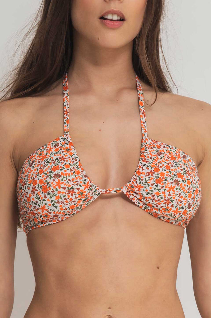 faded line jade bikini top recycled polyamide floral print swimwear collection