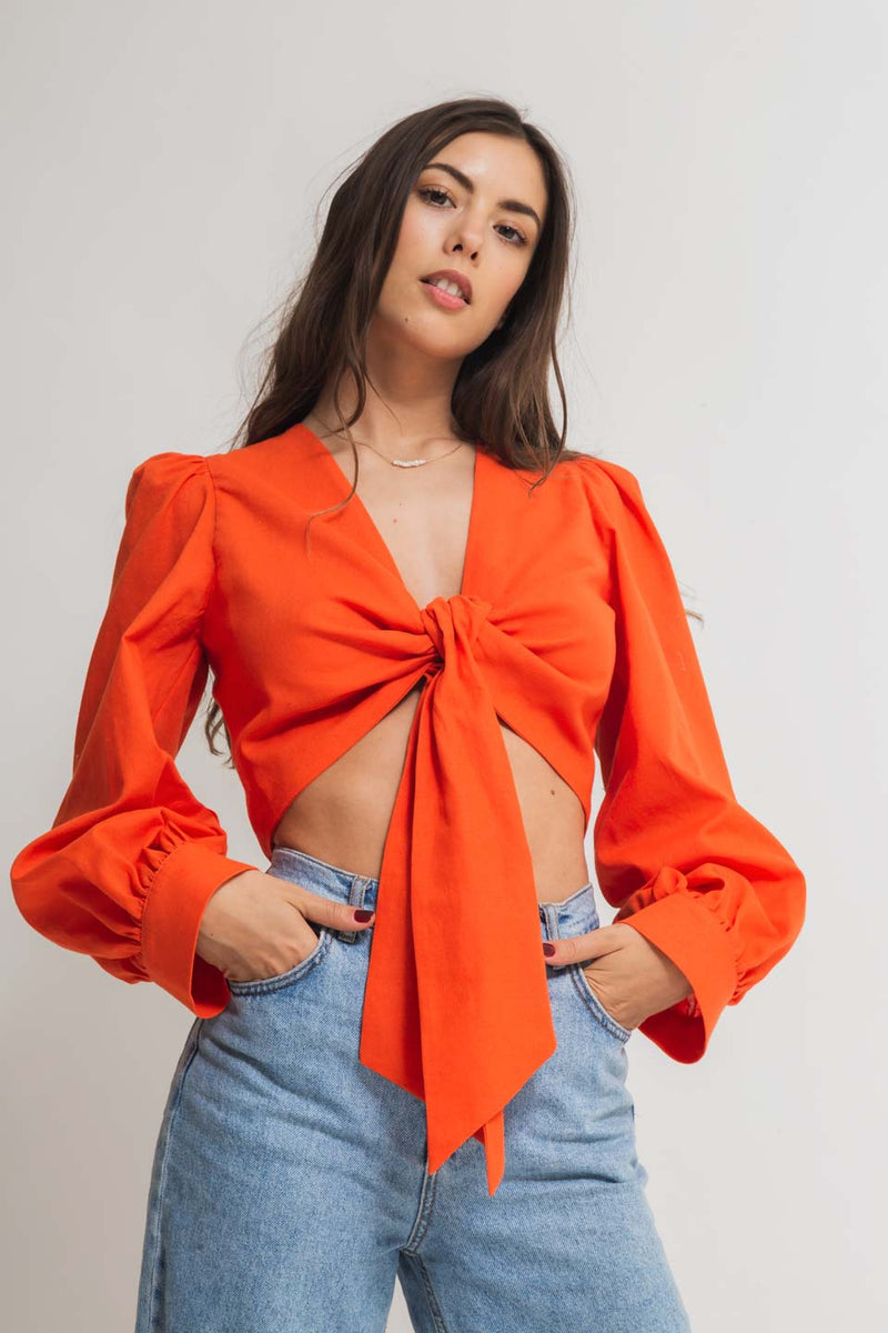 orange blouse