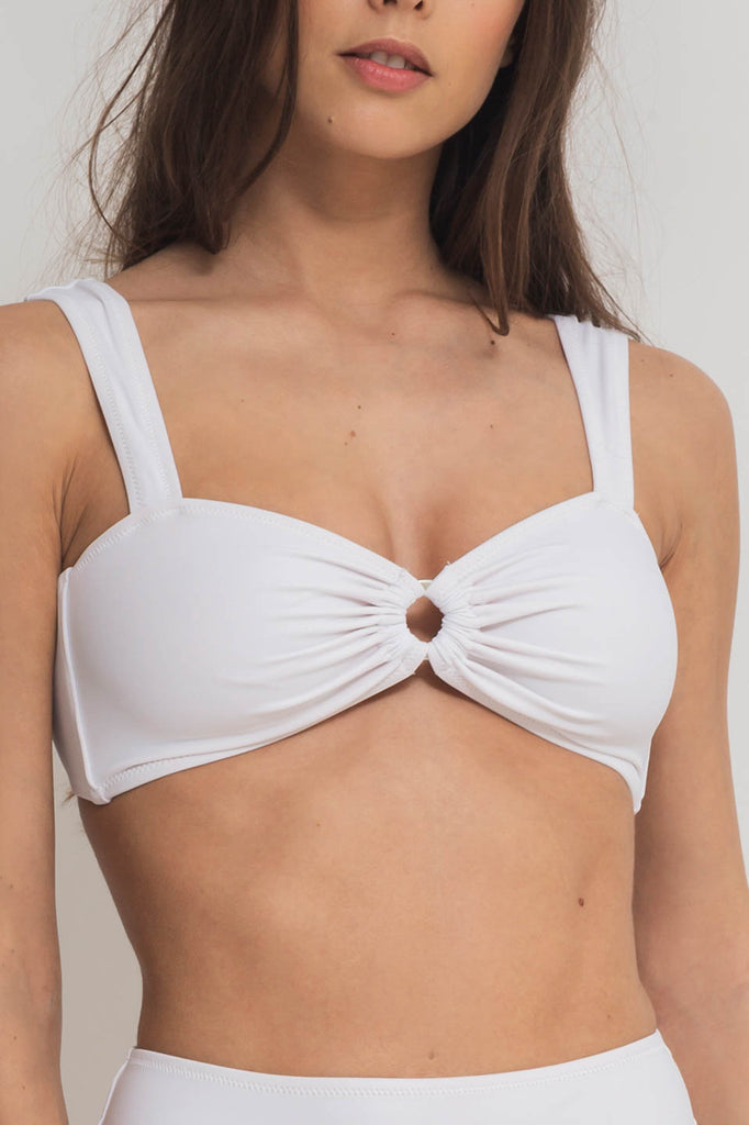 faded line judith bikini top recycled polyamide white swimwear collection