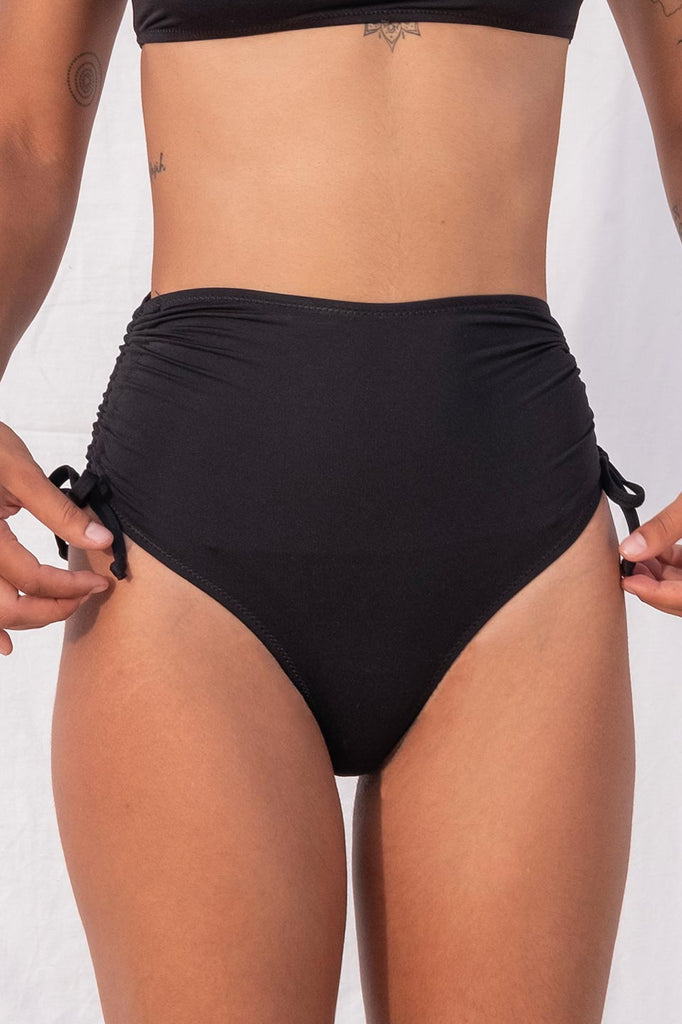 faded line lia bikini bottom recycled polyamide black swimwear collection
