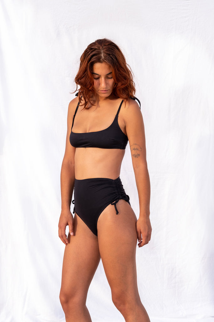 faded line lia bikini recycled polyamide black swimwear collection
