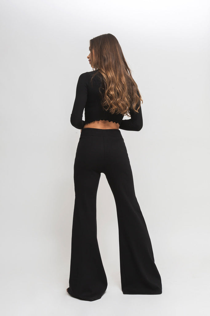 faded line black pant recycled cotton back