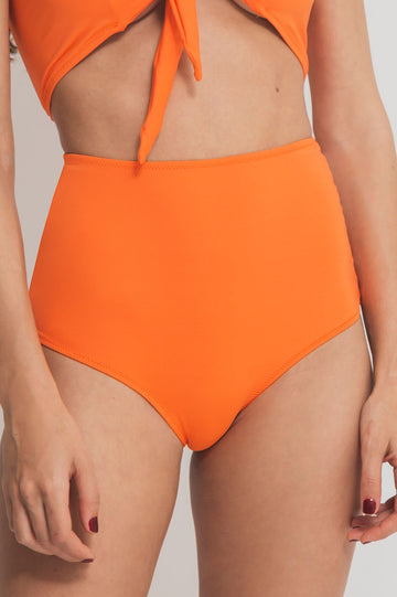 faded line ada bikini bottom recycled polyamide orange swimwear collection