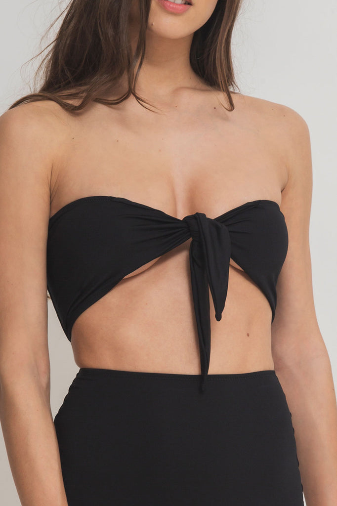 faded line ada bikini top recycled polyamide black swimwear collection