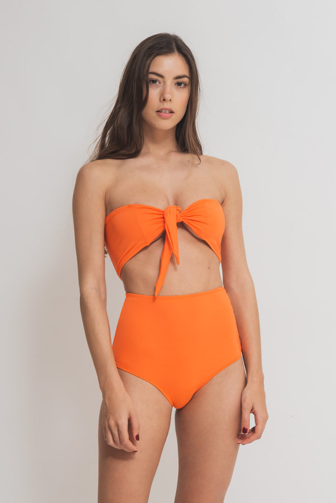 faded line ada bikini recycled polyamide orange swimwear collection