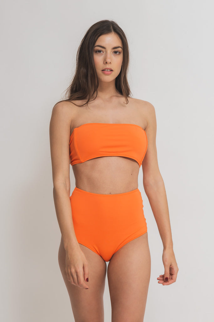 faded line ada bikini recycled polyamide orange swimwear collection