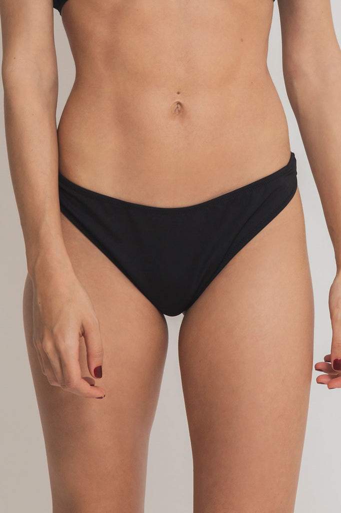 faded line amaya bikini bottom recycled polyamide black swimwear collection