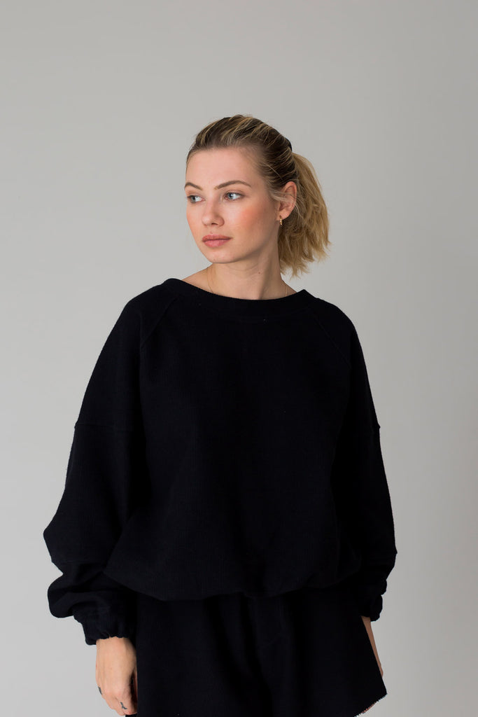 recycled jersey cotton front sweatshirt  faded line 2