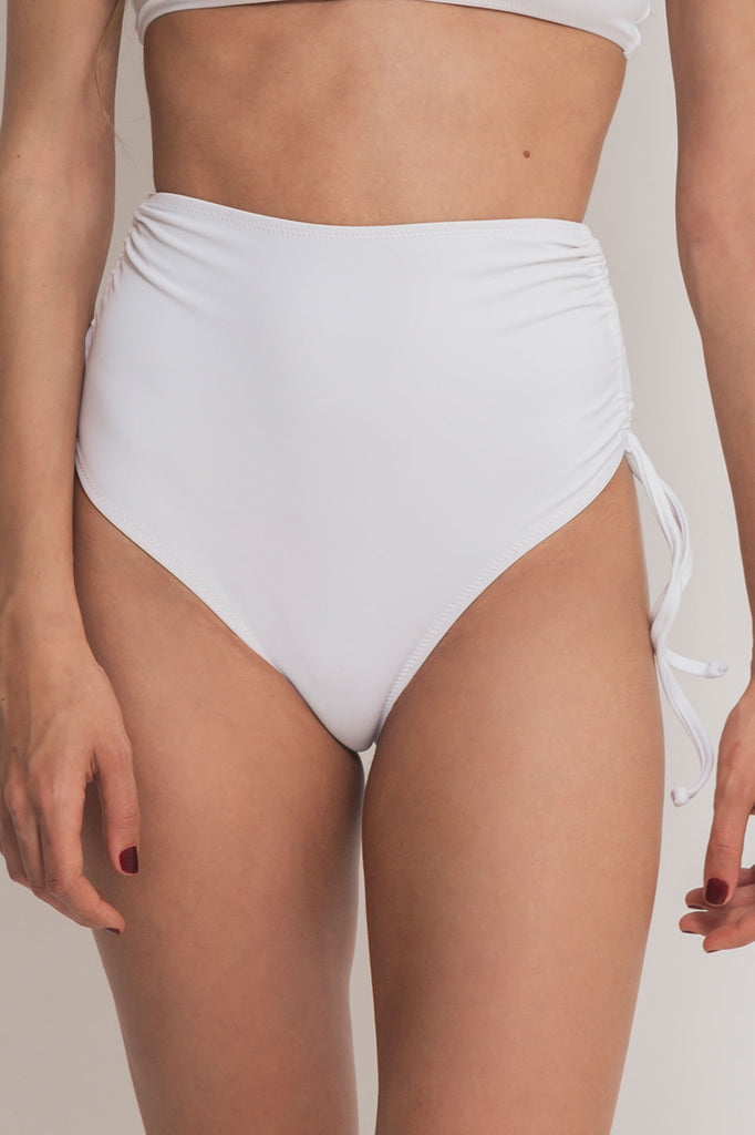 faded line lia bikini bottom recycled polyamide white swimwear collection