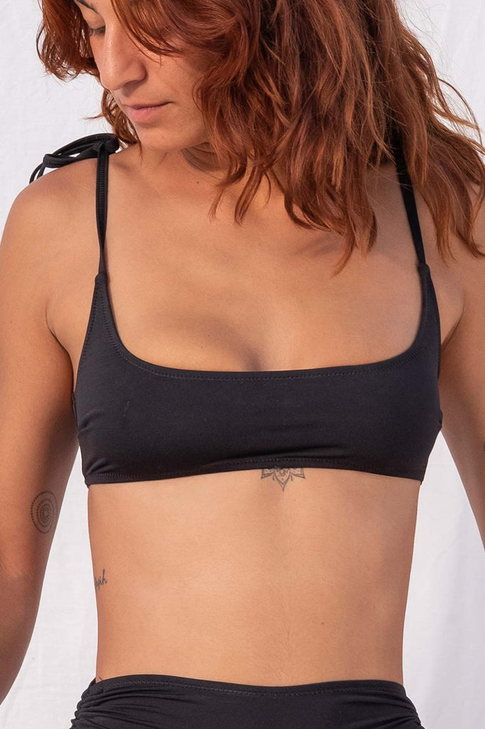 faded line lia bikini top recycled polyamide black swimwear collection