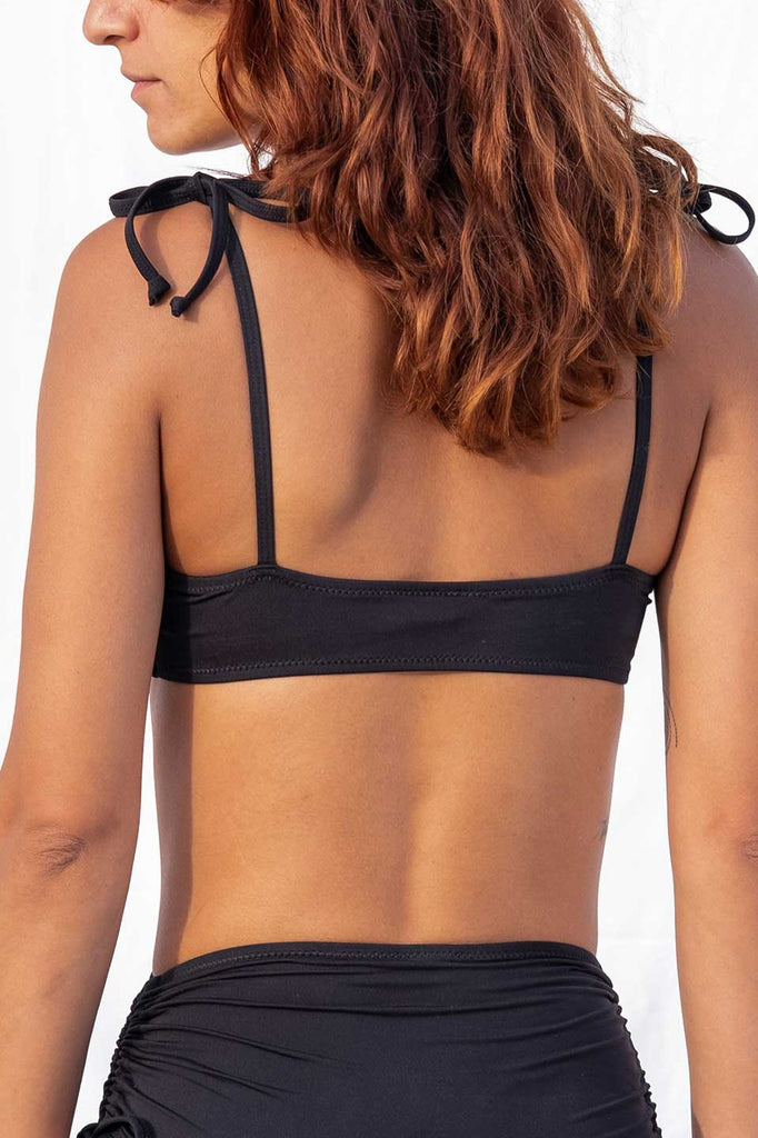 faded line lia bikini top recycled polyamide black swimwear collection