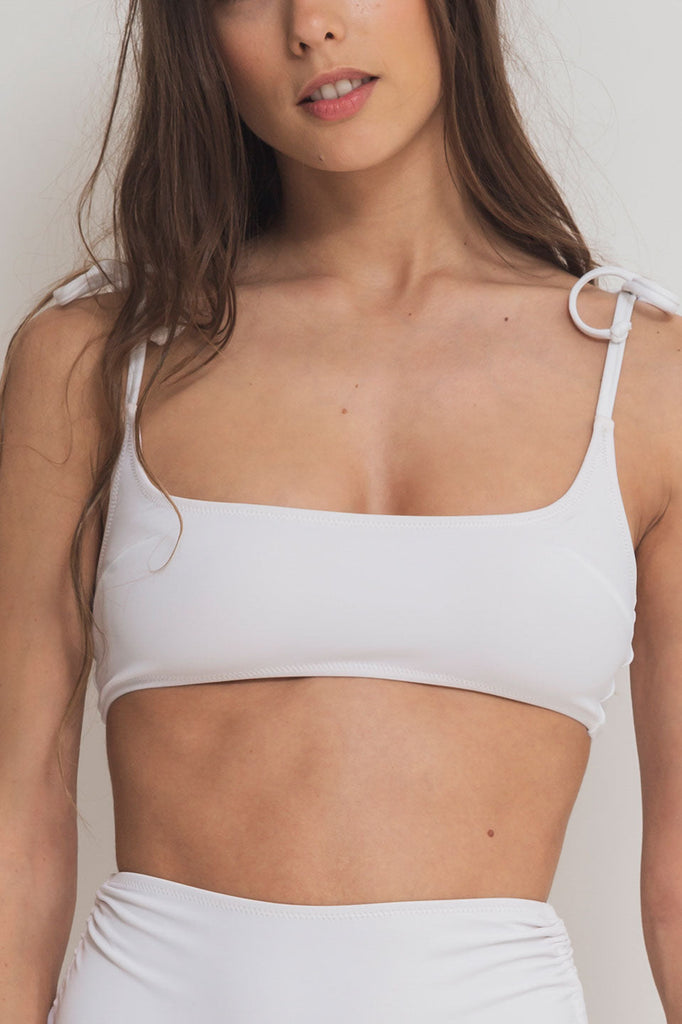 faded line lia bikini top recycled polyamide white swimwear collection
